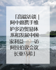 高端访谈|阿中愿携手维护多边贸易体系和发展中国家利益——访阿拉伯议会议长亚马希