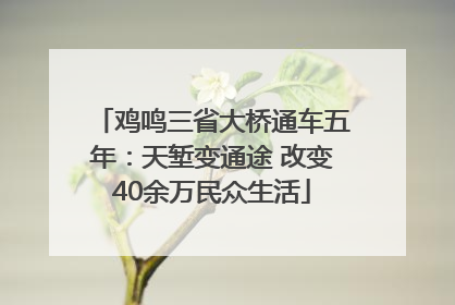 鸡鸣三省大桥通车五年：天堑变通途 改变40余万民众生活