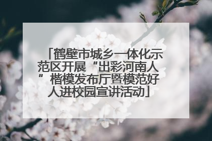 鹤壁市城乡一体化示范区开展“出彩河南人”楷模发布厅暨模范好人进校园宣讲活动