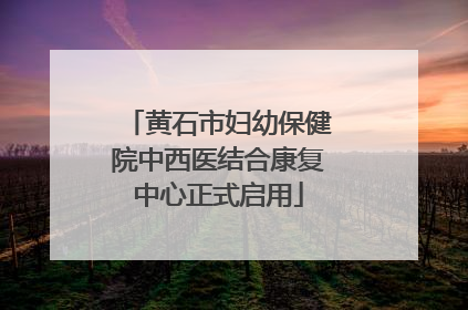 黄石市妇幼保健院中西医结合康复中心正式启用