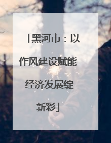 黑河市：以作风建设赋能 经济发展绽新彩