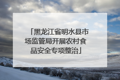 黑龙江省明水县市场监管局开展农村食品安全专项整治