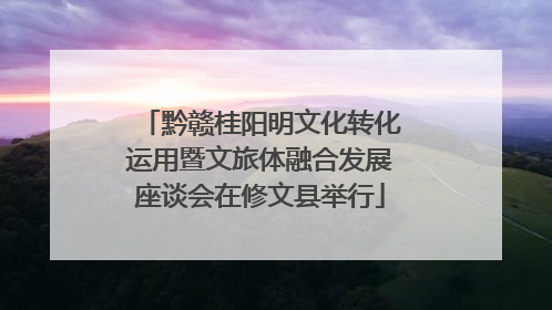黔赣桂阳明文化转化运用暨文旅体融合发展座谈会在修文县举行
