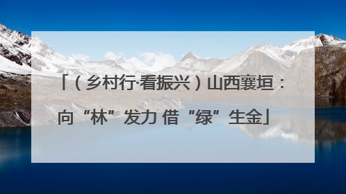 （乡村行·看振兴）山西襄垣：向“林”发力 借“绿”生金