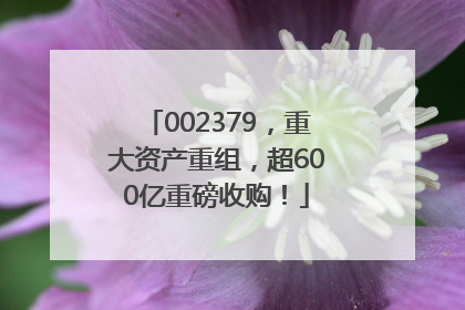 002379，重大资产重组，超600亿重磅收购！