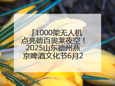 1000架无人机点亮德百奥莱夜空！2025山东德州燕京啤酒文化节6月20日启幕