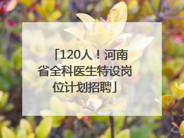 120人！河南省全科医生特设岗位计划招聘