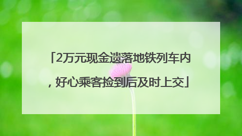 2万元现金遗落地铁列车内，好心乘客捡到后及时上交