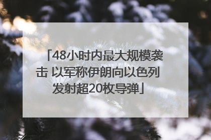 48小时内最大规模袭击 以军称伊朗向以色列发射超20枚导弹