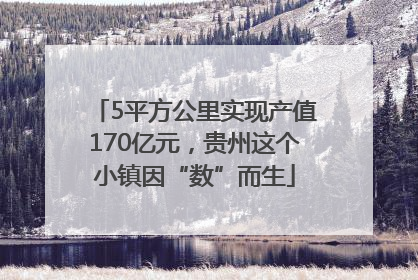 5平方公里实现产值170亿元,贵州这个小镇因“数”而生