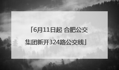 6月11日起 合肥公交集团新开324路公交线