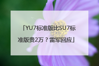 YU7标准版比SU7标准版贵2万？雷军回应
